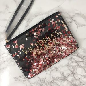 Victoria’s Secret sequin logo clutch